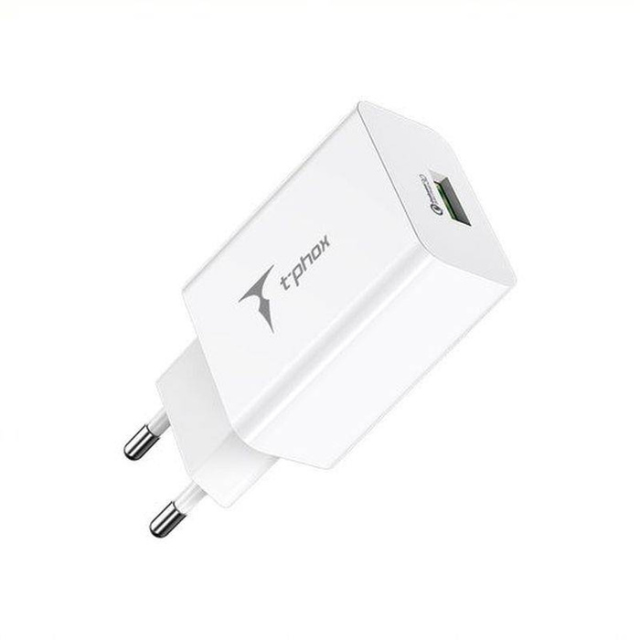 ŁAD SIEC T-PHOX TEMPO 1xUSB 18W QC 3.0 BIAŁA/WHITE