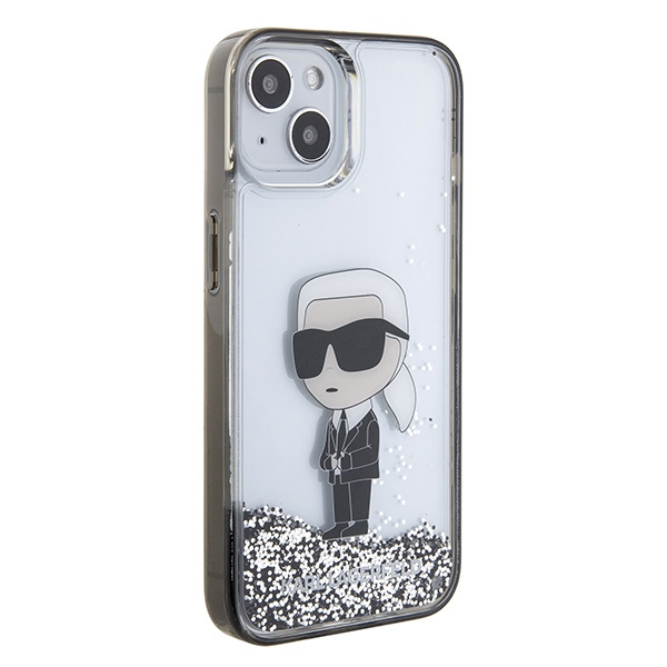 Etui Karl Lagerfeld KLHCP15SLKKNSK iPhone 15 6.1" transparent hardcase Liquid Glitter Ikonik Case