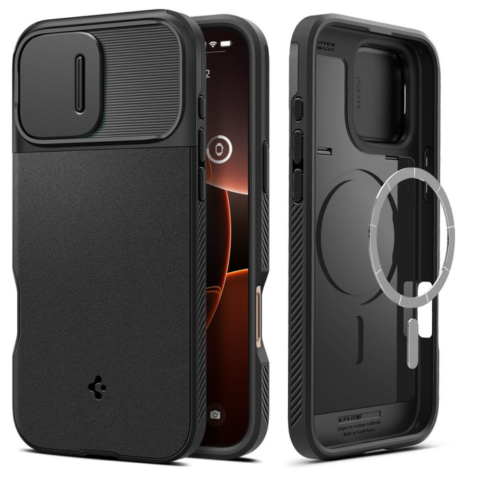 ETUI SPIGEN OPTIK ARMOR MAG MAGSAFE IPHONE 16 PRO MAX BLACK
