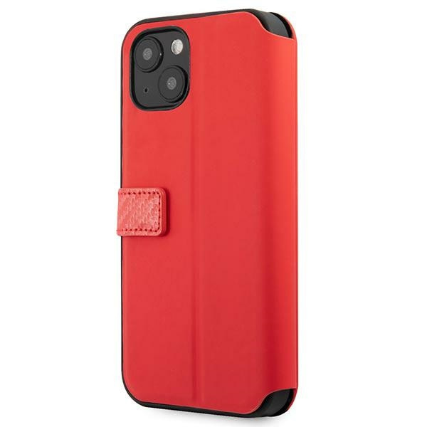 Etui FERRARI Apple iPhone 13 Mini Book On Track Carbon Stripe Czerwony Case