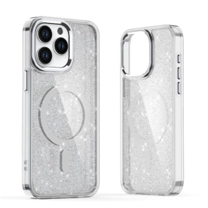 Etui brokatowe Glitter Case kompatybilne z MagSafe na iPhone 17 Pro Max - półprzezroczyste