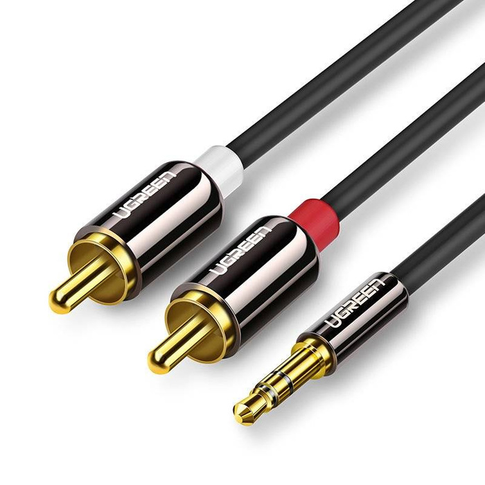 Ugreen kabel przewód audio 3,5 mm mini jack - 2RCA 2 m czarny (AV116 10584)