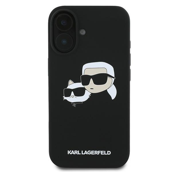 Etui Karl Lagerfeld iPhone 16 Plus czarny/black HC MagSafe Sil Double Heads Print
