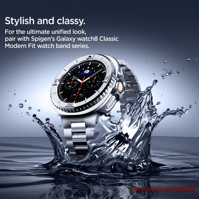 ETUI SPIGEN SAMSUNG GALAXY WATCH 8 CLASSIC (46 MM) BEZEL TUNE PRO PILOT SILVER