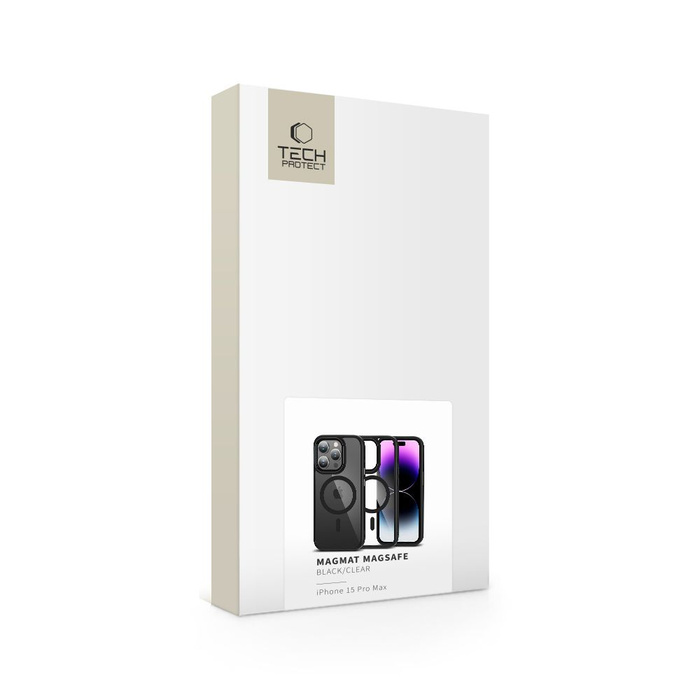 Etui Tech-protect Magmat Magsafe iPhone 15 Pro Max Black/clear Case
