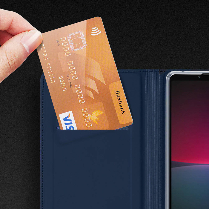 Etui Dux Ducis Skin Pro etui do Sony Xperia 10 V pokrowiec z klapką portfel na kartę podstawka czarne Case