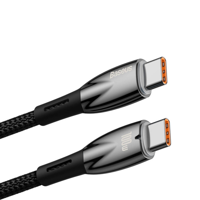 Baseus Glimmer Series kabel z szybkim ładowaniem USB-C 480Mb/s PD 100W 2m czarny