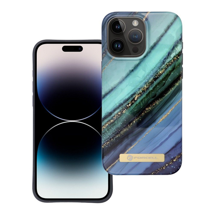 FORCELL F-PROTECT Mirage futerał kompatybilny z MagSafe do IPHONE 15 Pro Max jade marble