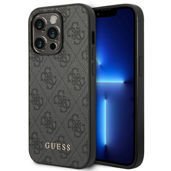 Etui GUESS Apple iPhone 14 Pro Max 4G Metal Gold Logo Szary Hardcase