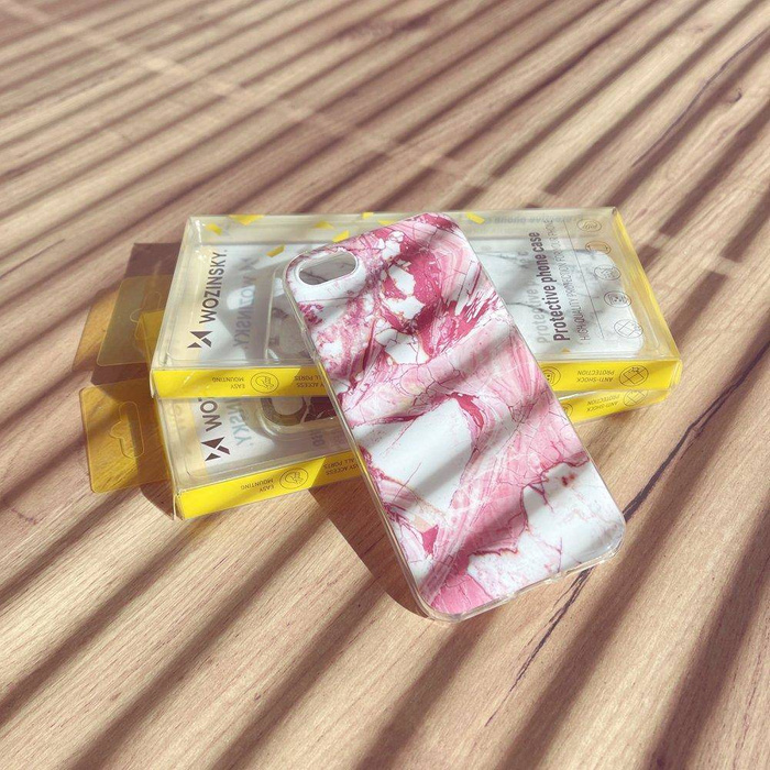 Wozinsky Marble żelowe etui pokrowiec marmur Samsung Galaxy A72 4G różowy