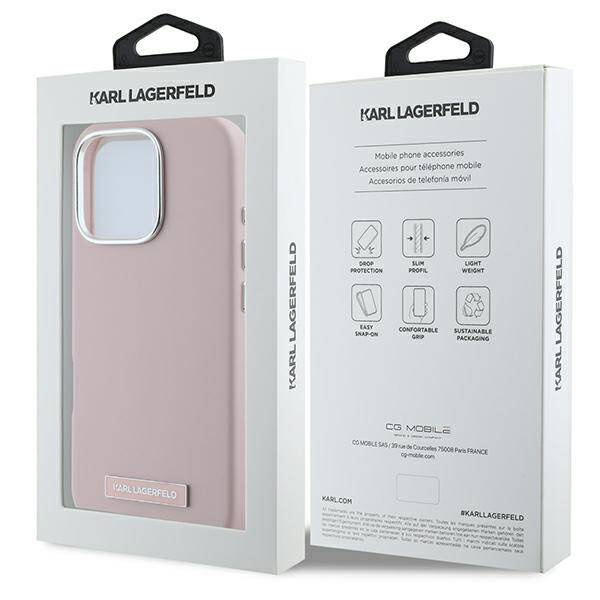 Etui Karl Lagerfeld iPhone 16 Pro Max 6.9" różowy/pink hardcase FW Metal Plate MagSafe