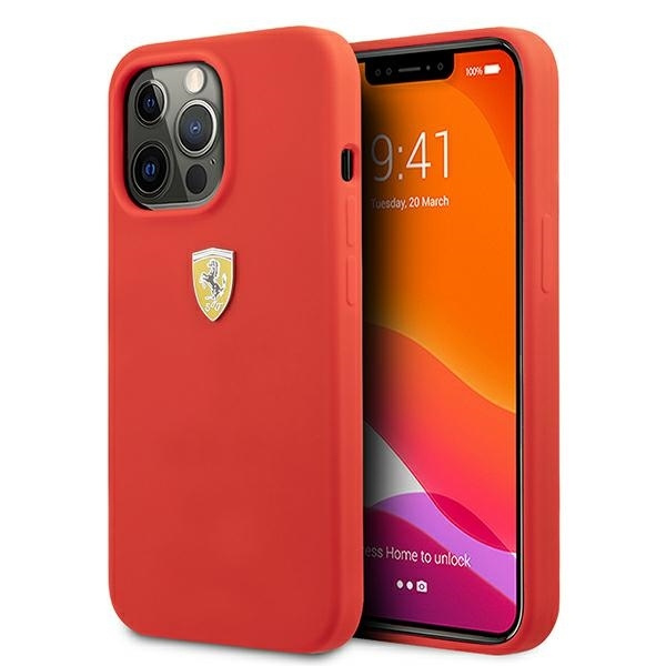 Etui FERRARI Apple iPhone 13 13 Pro Silicone Czerwony Hardcase