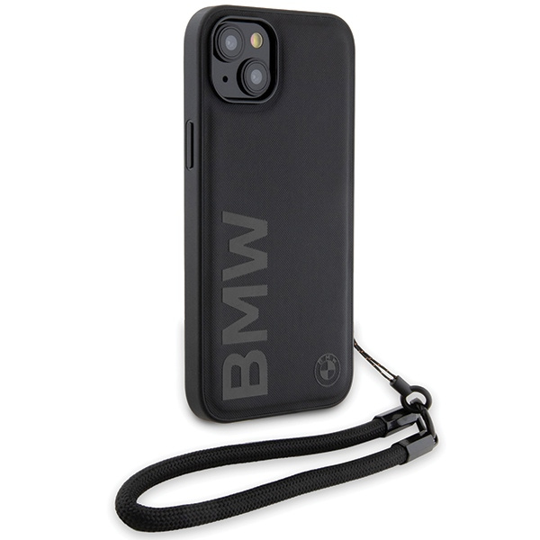 Etui Bmw Bmhcp15s23rmrlk Iphone 15 / 14 / 13 6.1" Czarny/black Hardcase Signature Leather Wordmark Cord Case