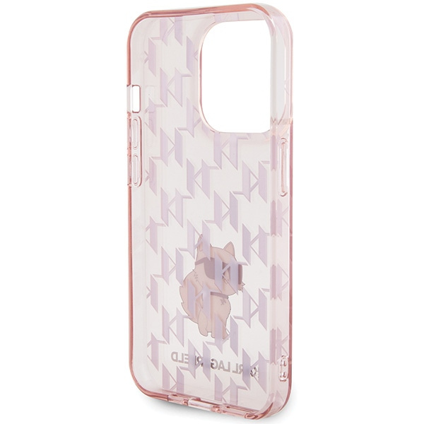 Etui Karl Lagerfeld KLHCP15LHNCMKLP iPhone 15 Pro 6.1" różowy/pink hardcase Monogram Choupette Case