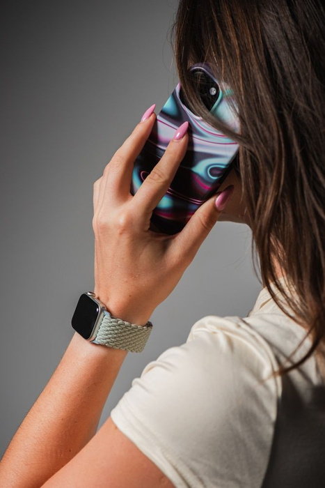 FORCELL F-DESIGN FA02 pasek magnetyczny nylonowy do APPLE Watch 42 / 44 / 45 / 49 mm jasny zielony