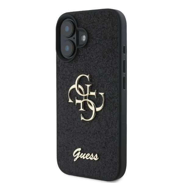 Etui Guess iPhone 16 6,1" czarny/black HC Fixed Glitter Big 4G