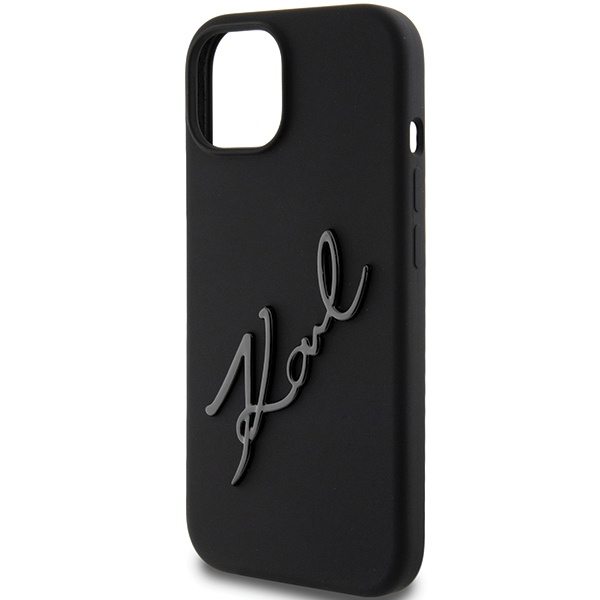 Etui Karl Lagerfeld KLHCP15SSKSBMCK iPhone 15 6.1" czarny/black hardcase Silicone Karl Script Case