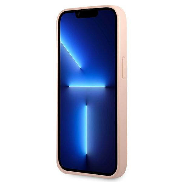 Etui GUESS Apple iPhone 13 Mini Saffiano Triangle Logo Różowy Hardcase