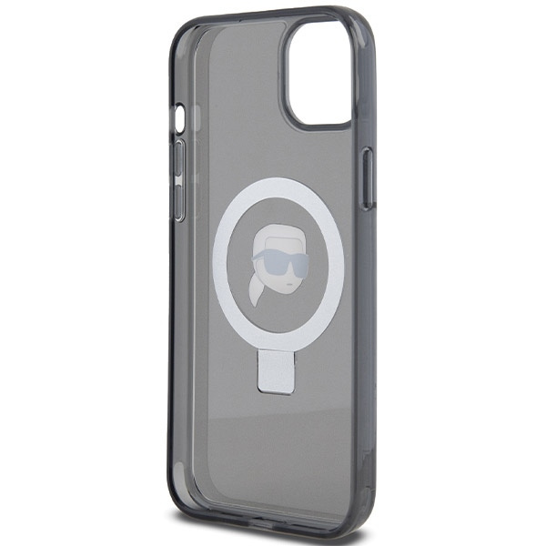 Etui Karl Lagerfeld KLHMP15SHMRSKHK iPhone 15 6.1" czarny/black hardcase Ring Stand Karl Head MagSafe Case
