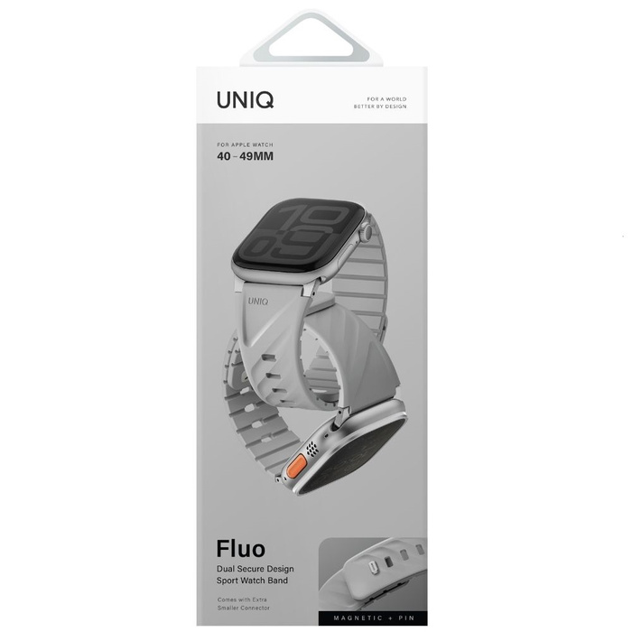 Pasek UNIQ Fluo Apple Watch 49/46/45/44/42/41/40mm Magnetic Szary