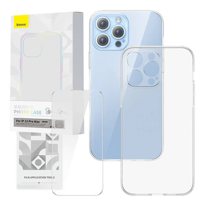 Etui Zestaw ochronny Baseus Corning przeźroczyste etui i szkło hartowane do iPhone 13 Pro Max Case