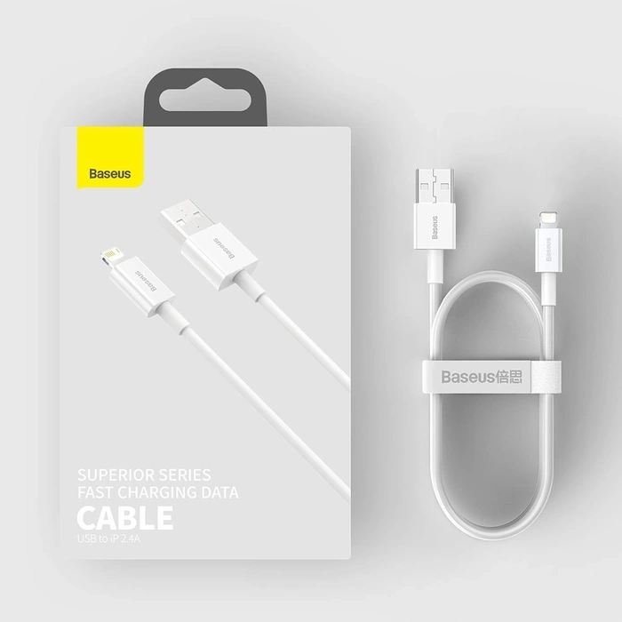 [PO ZWROCIE] Baseus Superior kabel USB - Lightning 2,4A 1,5 m Biały (CALYS-B02)