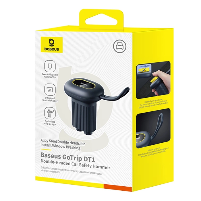 Młotek bezpieczeństwa do auta Baseus GoTrip DT1 Czarny