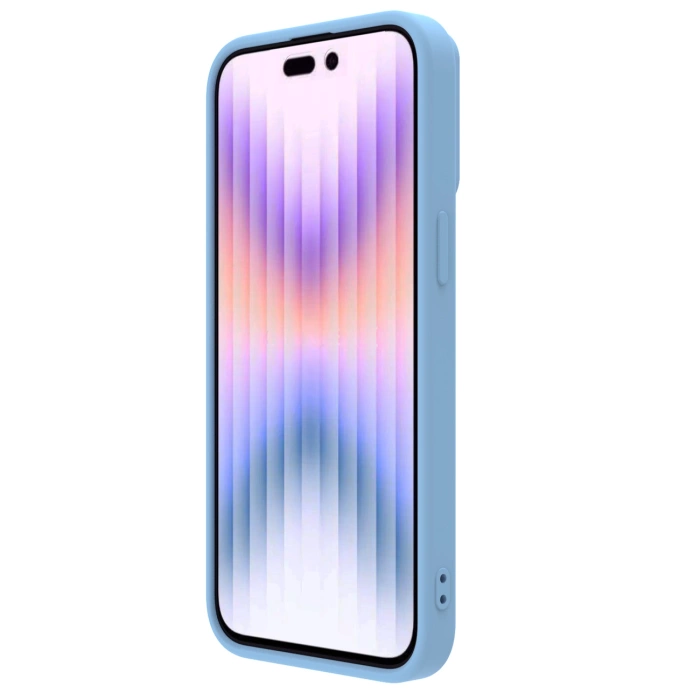 Silikonowe etui Nillkin CamShield Silky Silicone Case do iPhone 15 Pro z osłoną na aparat - niebieski