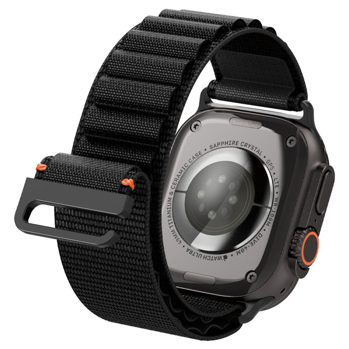 PASEK SPIGEN WBF1 BAND APPLE WATCH 6 / 7 / 8 / 9 / 10 / SE / ULTRA 1 / 2 (44 / 45 / 46 / 49 MM) BLACK