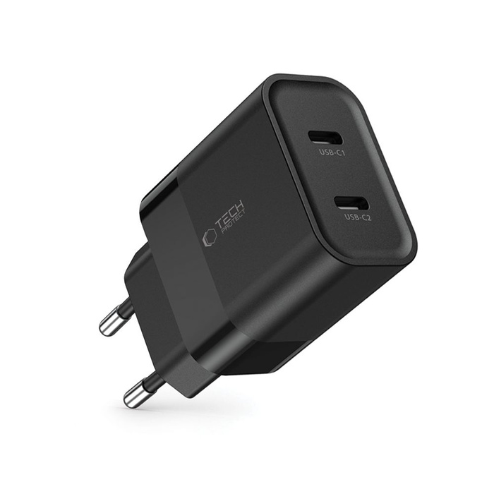 ŁADOWARKA TECH-PROTECT C20W 2-PORT NETWORK CHARGER PD20W BLACK