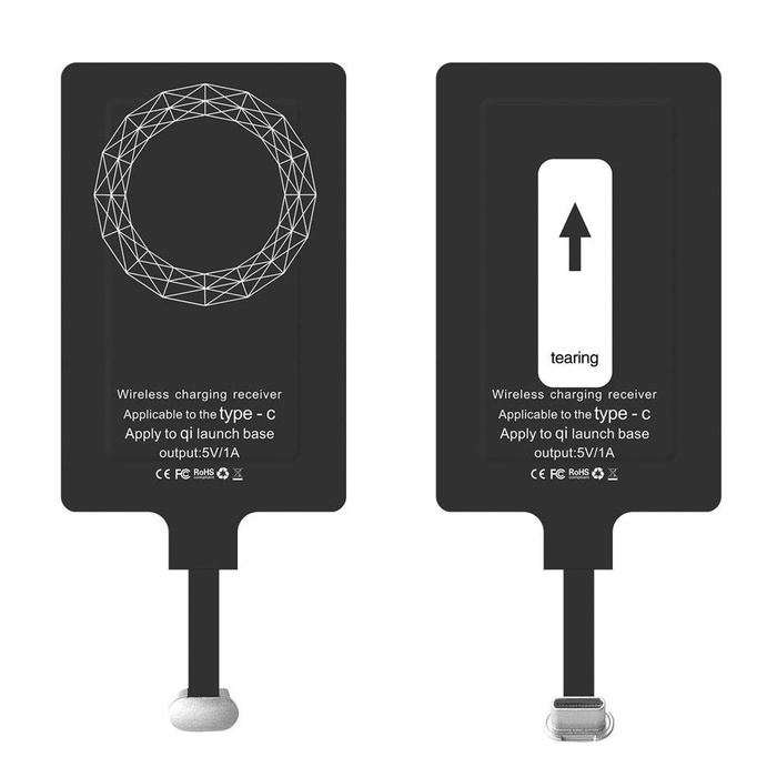 [PO ZWROCIE] Choetech adapter do bezprzewodowego ładowania Qi USB Typ C wkładka indukcyjna czarny (WP-TYPEC)