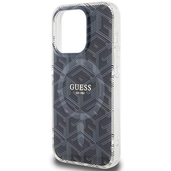 Etui Guess GUHMP15XHGCUSTGK iPhone 15 Pro Max 6.7" czarny/black hardcase IML GCube MagSafe Case