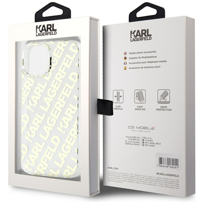 Karl Lagerfeld KLHCP15SHKFOEMD iPhone 15 / 14 / 13 6.1" złoty/gold hardcase IML Fullover  Logo