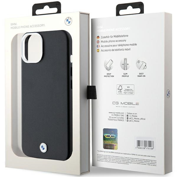 Etui Bmw Bmhmp15s23pufwk Iphone 15 / 14 / 13 6.1"czarny/black Signature Wrapped Metal Magsafe Case