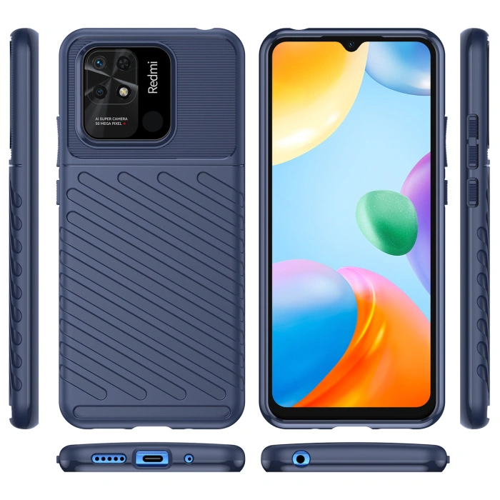 Thunder Case elastyczne pancerne etui pokrowiec Xiaomi Redmi 10C niebieski