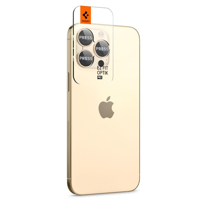 OSŁONA APARATU SPIGEN IPHONE 14 PRO / 14 PRO MAX OPTIK.TR ”EZ FIT” 2-PACK GOLD