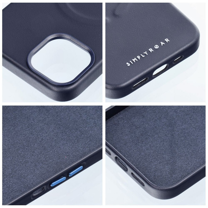 Futerał Roar Leather Mag Case kompatybilny z MagSafe - do iPhone 14 Pro Max Granatowy