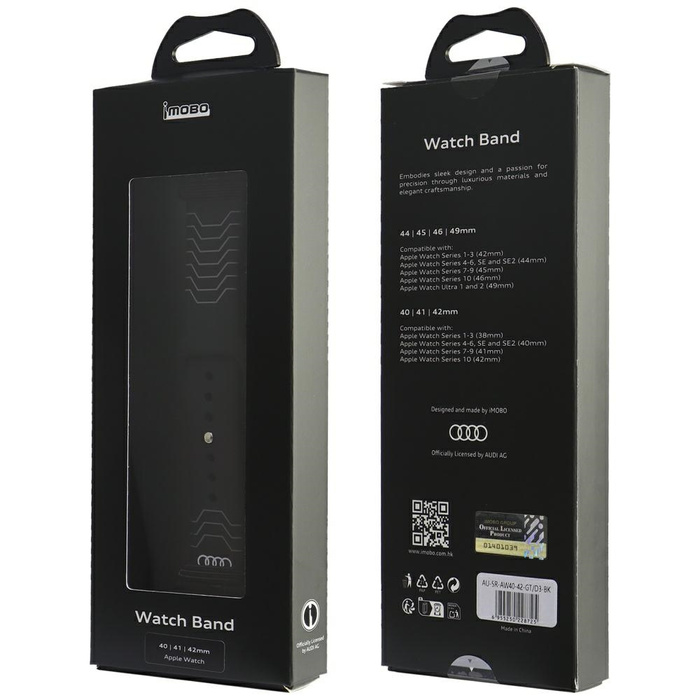 Pasek Audi Geometric Pattern Silicone Watch Strap do Apple Watch 40/41/42mm czarny