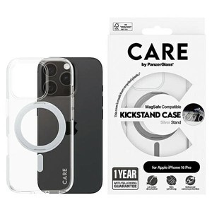 Etui CARE by PanzerGlass Feature Kickstand Case iPhone 16 Pro 6.3" srebrny/silver MagSafe 1326