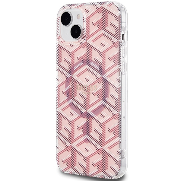 Etui Guess GUHMP15SHGCUSTGP iPhone 15 / 14 / 13 6.1" różowy/pink hardcase IML GCube MagSafe Case