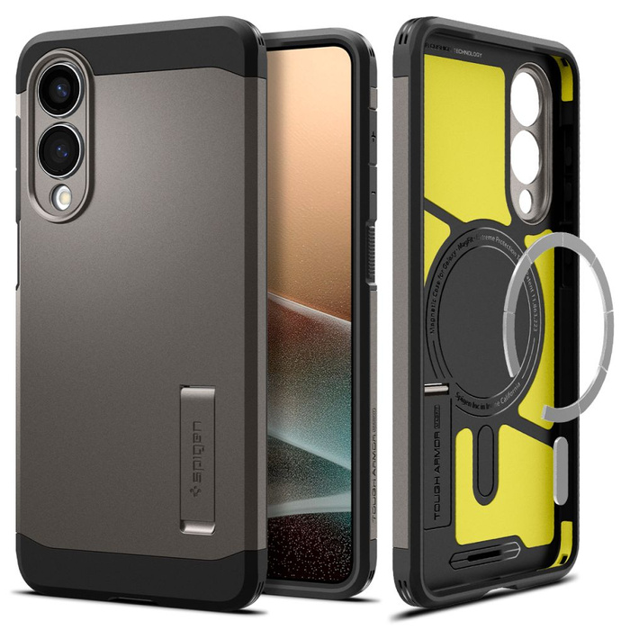 ETUI SPIGEN SAMSUNG GALAXY S25 EDGE TOUGH ARMOR MAGSAFE GUNMETAL