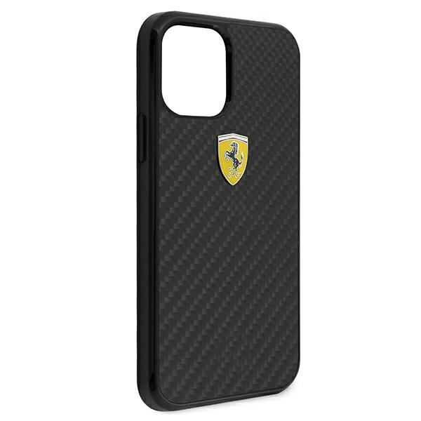 Etui Ferrari Apple iPhone 12 Mini On Track Real Carbon Czarny Case
