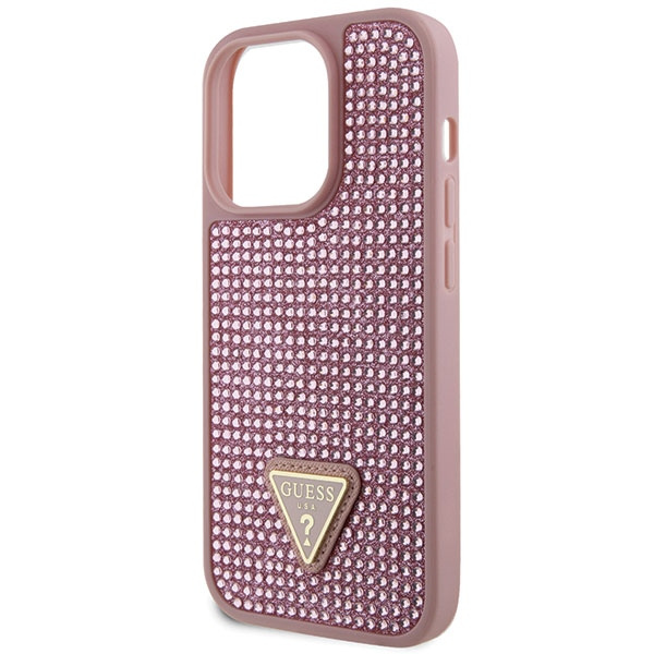 Etui Guess GUHCP14LHDGTPP iPhone 14 Pro 6.1" różowy/pink hardcase Rhinestone Triangle Case