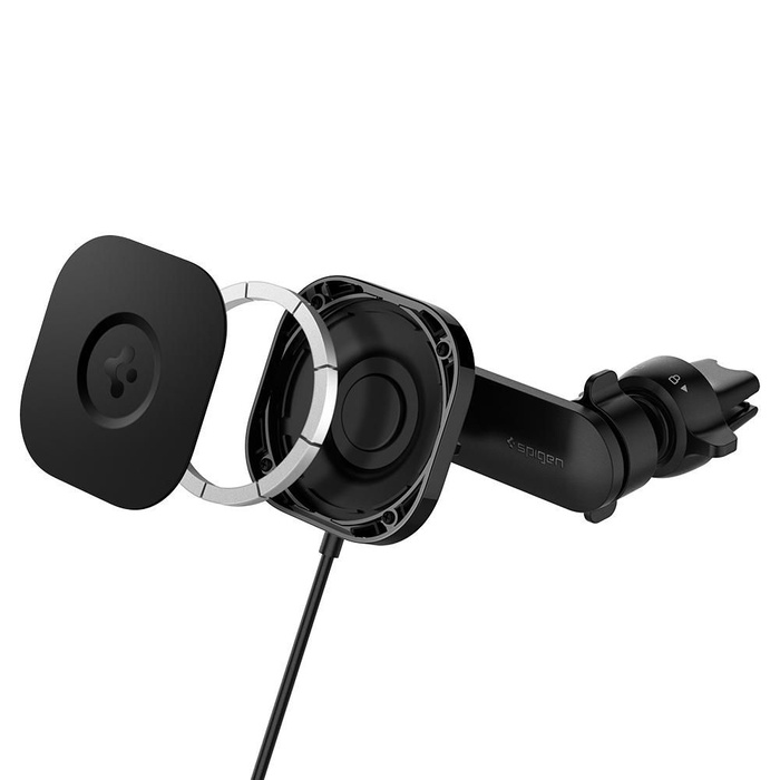 Spigen Its12 W Onetap Magnetic Magsafe Vent Car Charger 7.5 W Uchwyt Do Kratki Black