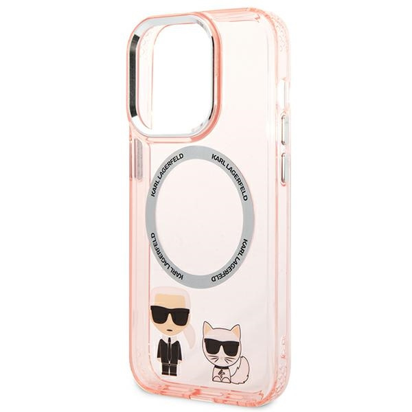 Etui KARL LAGERFELD Apple iPhone 14 Pro Max Karl & Choupette Aluminium Magsafe Różowy Hardcase