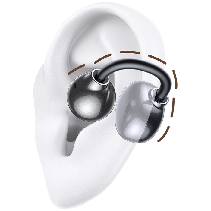Słuchawki Bluetooth USAMS Echo R02       Clip-on bezprzewodowe szary