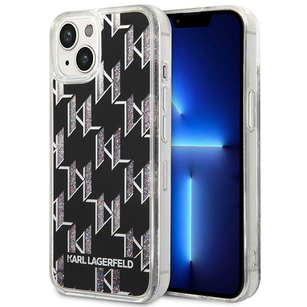 Etui KARL LAGERFELD Apple iPhone 14 Plus Liquid Glitter Monogram Czarny Hardcase