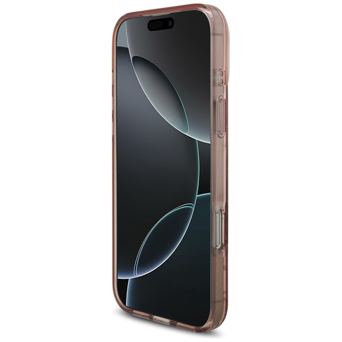 Etui Guess IML Flowers Pearl Strap       MagSafe do iPhone 17 Pro Max różowy