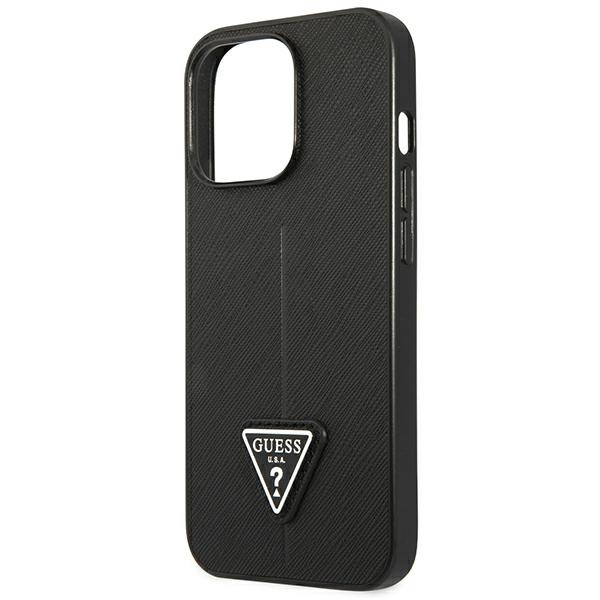 Etui GUESS Apple iPhone 14 Pro Saffiano Triangle Logo Czarny Hardcase