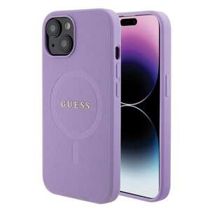 Etui Guess GUHMP15SPSAHMCU iPhone 15 6.1" fioletowy/purple hardcase Saffiano MagSafe Case